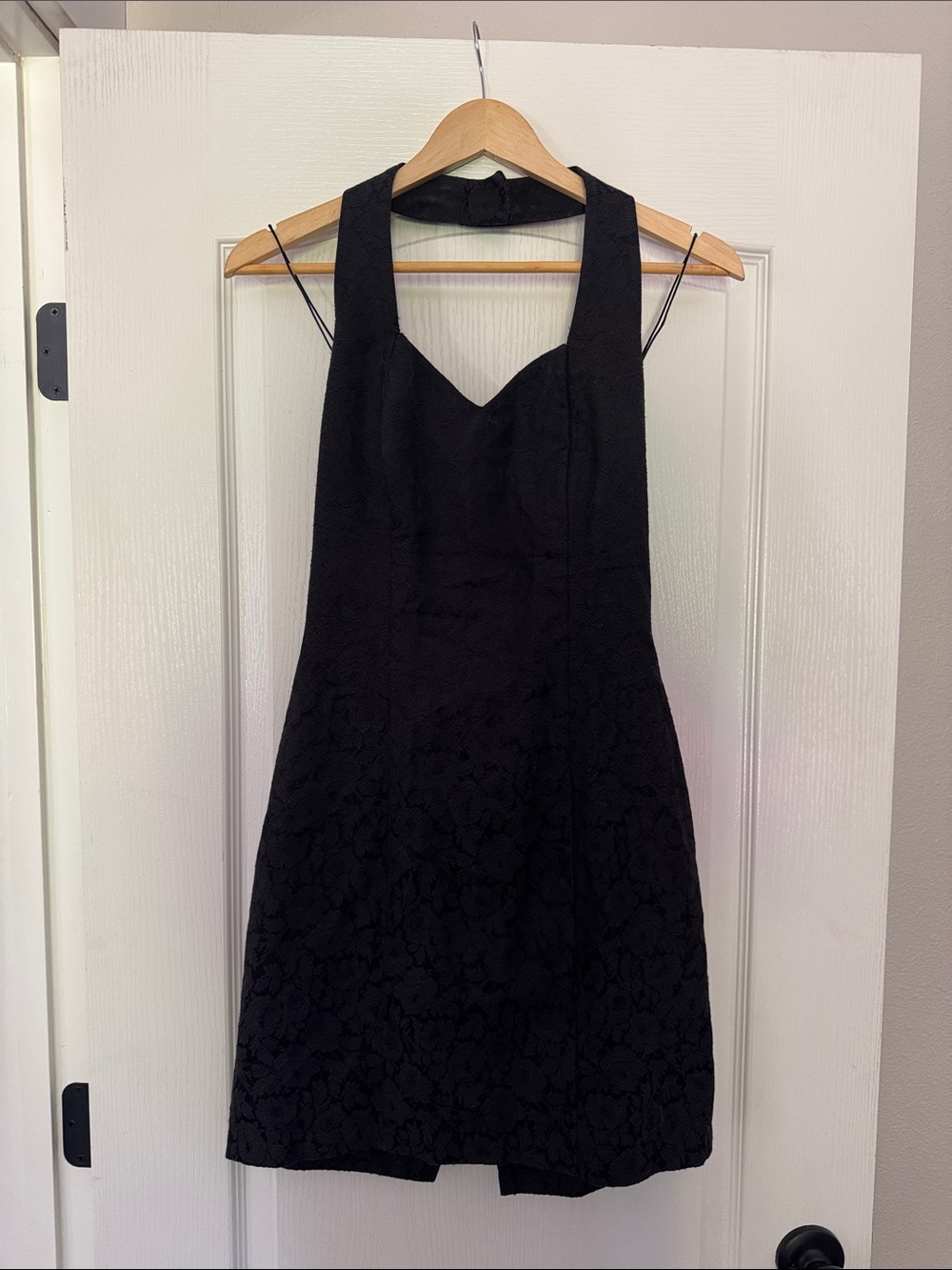 Vintage Frederick’s of Hollywood  halter floral Lace A-Line Mini Dress